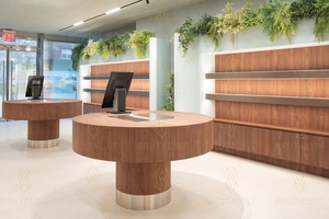 Modern Optical Shop Interior Design Sunglasses Store <b>Display</b> Shelf Wooden <b>Wall</b> Eyewear <b>Display</b> <b>Cabinet</b> - Product Image 2
