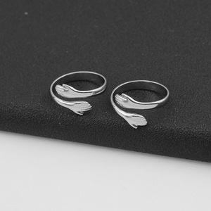 2026 New Temperament Niche Design Embrace The Shape <b>Ring</b> <b>Silver</b> Plated Simple <b>Adjustable</b> Unisex's Trendy <b>Rings</b> Wholesale Jewelry - Product Image 3