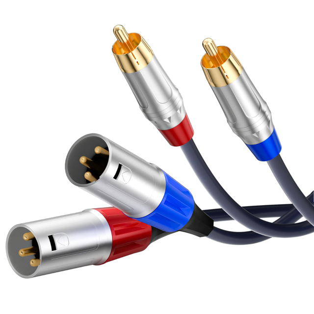For Dual RCA to XLR Cable 3m HiFi Stereo Audio Cable for Microphone and Patch Use
