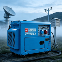 Générateur diesel silencieux pour usage domestique 7 kW Yuchai YC7GFS-3 à châssis ouvert compact insonorisé 230 V pour extérieur et intérieur