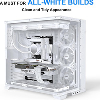 Kit de Rallonge de Câble d'Alimentation PC Blanc Vif Plaqué Or Quatre Broches pour GPU PCI-E, Rallonge de Câble d'Alimentation d'Ordinateur, Accessoires Informatiques