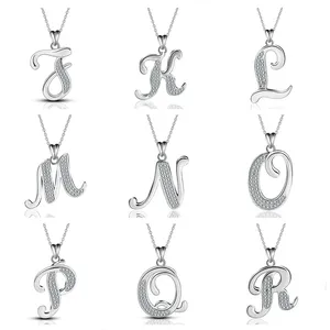 Ciondolo alfabeto Charms lettera disegni collana iniziale placcato ciondolo alfabeto oro personalizzato argento donna regalo lettera gioielli