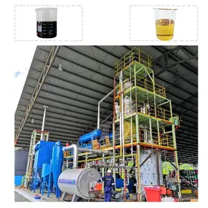 85% recovery rate lube oil recycling black waste car engine oil distillation machine Waste oil to diesel refining machine