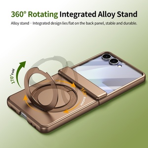 เคสโทรศัพท์แม่เหล็กแบบด้านขั้นสูงสำหรับ Samsung Z Flip 8 7 6 5 พร้อม 360 องศา °   ขาตั้งวงแหวนโลหะ ตัวป้องกันหน้าจอแบบกันกระแทก - Product Image 4