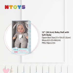 <span class=keywords><strong>Belinda</strong></span> 12 pollici personalizzato bambola di stoffa grigia per bambini in vinile bambole realistiche per le ragazze - Product Image 3