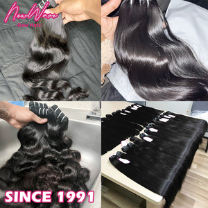 柬埔寨优质原生人发直发自然波浪未加工处女天然波浪超双层拉丝9A-15A级头发 - Product Image 4