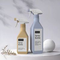 Bouteilles de pulvérisation carrées en plastique de 300ML, 500ML, emballage de pulvérisation de nettoyage de voiture à jet de brouillard, bouteille de pulvérisation à gâchette à toucher doux personnalisée, 800ML