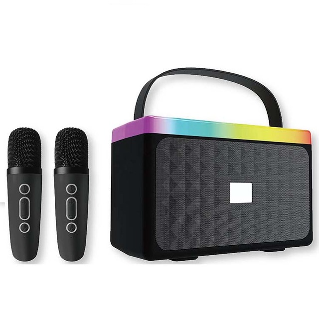 2025 Blue Tooth Speaker With Wireless Microphone Home Portable Karaoke Speaker With 2 Wireless Mic