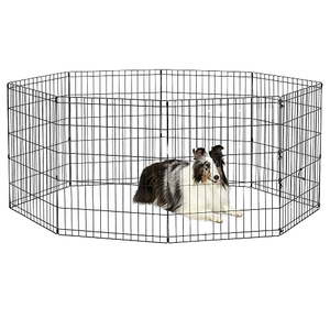 Valla de malla de hierro para perros, jaula de metal plegable para mascotas con cierre de gran espacio a presión para cachorros de botón pequeños y medianos, casas intercambiables - Product Image 1