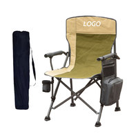 Chaise de camping pliable de luxe avec table latérale et pare-soleil, cadre en tube d'acier léger et durable pour la plage et l'extérieur