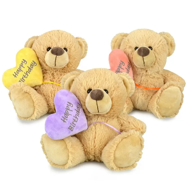 wholesale hot sale custom valentines teddy bears plush toy doll with red heart