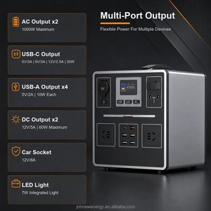 Station d'alimentation portable OEM 1000W avec batterie LiFePO4 1971Wh, sortie AC/DC, générateur solaire pour extérieur et hors réseau - Product Image 3