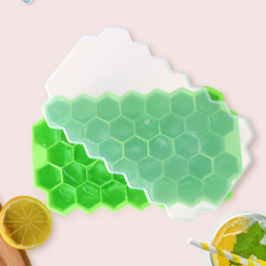 BPA-free 37 lưới đa giác tổ ong <span class=keywords><strong>Silicone</strong></span> <span class=keywords><strong>Ice</strong></span> lưới khuôn với bìa Nhà Băng hộp với Bìa Set tự chế Băng - Product Image 5