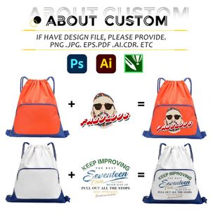 Best Seller Custom <b>Drawstring</b> <b>Backpacks</b> Oxford Waterproof <b>Drawstring</b> <b>Backpack</b> with Front Zipper Pocket Cinch Bag for Sports Gym - Product Image 3