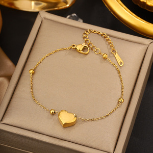 Bracciale con Charm Quadrato Piccolo con Numeri Romani Placcato Oro 18K, Bracciale a Maglie Piccole in Acciaio Inossidabile Stile Cubano - Product Image 4