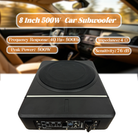 Subwoofer actif fin de 8 pouces à bobine simple sous siège 120W, haut-parleur de basses mono en aluminium pour voiture, apparence personnalisée, vente en gros