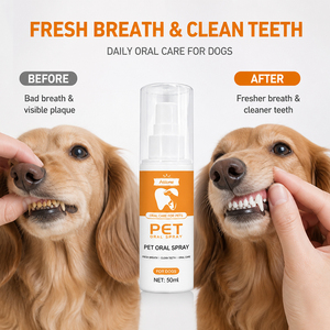 Spray buccal personnalisé OEM pour animaux de compagnie, marque propre, à base de plantes naturelles, sans parfum, sûr pour lécher, rafraîchisseur d'haleine pour chiens et chats - Product Image 2