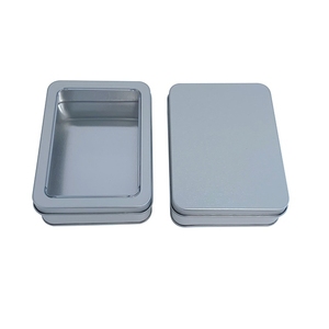 Pronto per la spedizione rettangolo argento metallo scatola di <span class=keywords><strong>latta</strong></span> Custom carte da gioco barattolo di <span class=keywords><strong>latta</strong></span> con inserto in schiuma titolare - Product Image 4