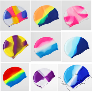 Gorros de Natación de Silicona Elástica <span class=keywords><strong>Impermeable</strong></span> para Mujeres y Hombres, Gorros de <span class=keywords><strong>Piscina</strong></span> Flexibles para Proteger las Orejas y el Cabello para Adultos y Niños - Product Image 2