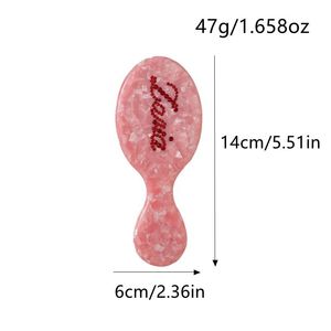 Peigne à coussin d'air en acétate 14*6cm avec <span class=keywords><strong>lettres</strong></span> incrustées de diamants, mignon et portable, peigne de massage à air, outils de coiffure personnalisés - Product Image 6