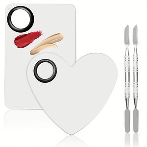Paleta de Maquillaje Profesional de Acero Inoxidable para Cosméticos, Paleta de Sombras de Ojos en Forma de Corazón, Herramienta de Maquillaje de Uñas, Paleta para Mezclar Colores - Product Image 1