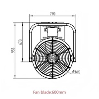 Ventilador de Pared Industrial de Aleación de Aluminio de 0.6 m, 5 Aspas, 110 V, 220 V, 380 V, Motor Potente de 24 Pulgadas, Montaje en Pared, Garantía de 3 Años