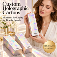 Boîte d'emballage holographique argentée pour soins de la peau avec impression irisée pour les commandes de grandes quantités de marques cosmétiques mondiales