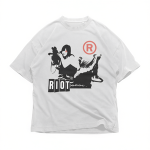 Camiseta Gráfica Oversize Unisex Estilo Urbano Y2K Punk con Estampado Stencil Grunge Vintage Lavado Estético - Product Image 2