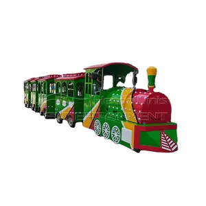 Funfair 녹색 골동품 기차 중국 공장 직접 판매 판매용 공원 전기 트랙이없는 열차