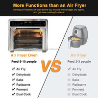 Friteuse à air numérique électrique en acier inoxydable avec écran tactile, four grille-pain sans huile, capacités 12L, 14L, 20L, 23L, 25L, 28L, 30L