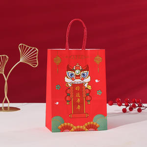 Bolsa de papel Kraft de Año Nuevo de alta calidad superventas/bolsa de asas personalizada con impresión creativa/bolsa para llevar al por mayor regalo de Vietnam - Product Image 3