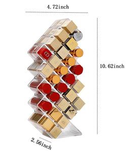 דגי צורת ברור אקריליק שפתון ארגונית אחסון מגדל איפור Stand עבור 28 ליפ מקלות איפור קוסמטי תצוגה - Product Image 2