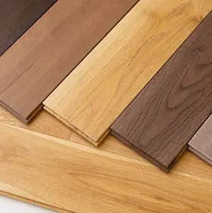 Plancher de bois dur massif en chêne Plancher de bois d'intérieur moderne blanc