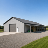 Bâtiment Agricole Préfabriqué en Acier à Portée Libre, Entrepôt Métallique Durable à Montage Facile, Atelier de Stockage