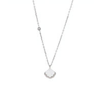 Vente en gros de bijoux de mode de haute qualité en acier inoxydable avec pendentif en zircon, pour femmes, imperméables, hypoallergéniques, personnalisables