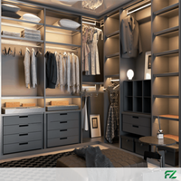 Armoire de chambre moderne et minimaliste, placard de rangement sur mesure, porte coulissante, entièrement en aluminium, portes en verre trempé du sol au plafond