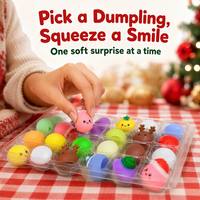 Boîte Mystère de Jouets Squishy en Forme de Ravioli, Lot de 24 Pièces, Cadeau de Noël, Jouets Squishy Doux à Presser