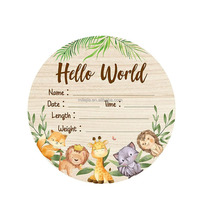 Panneau d'annonce de naissance pour bébé, disques de signes d'importance 'Bonjour le Monde', cadeaux de grossesse et de baby shower, accessoires photo pour nouveau-né