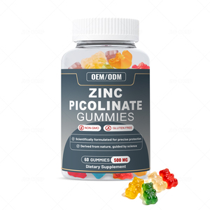 Gomitas de <span class=keywords><strong>Zinc</strong></span> Picolinato Veganas de Marca Privada al por Mayor, Sin Azúcar, con Sabor a Frambuesa - Product Image 1
