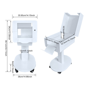Support et housse pour imprimante de photomaton compatibles avec les imprimantes <span class=keywords><strong>DNP</strong></span> RX1HS/<span class=keywords><strong>DNP</strong></span> DS620A/<span class=keywords><strong>DNP</strong></span> <span class=keywords><strong>QW410</strong></span>/Hiti P525L, blanc et noir avec roulettes - Product Image 5