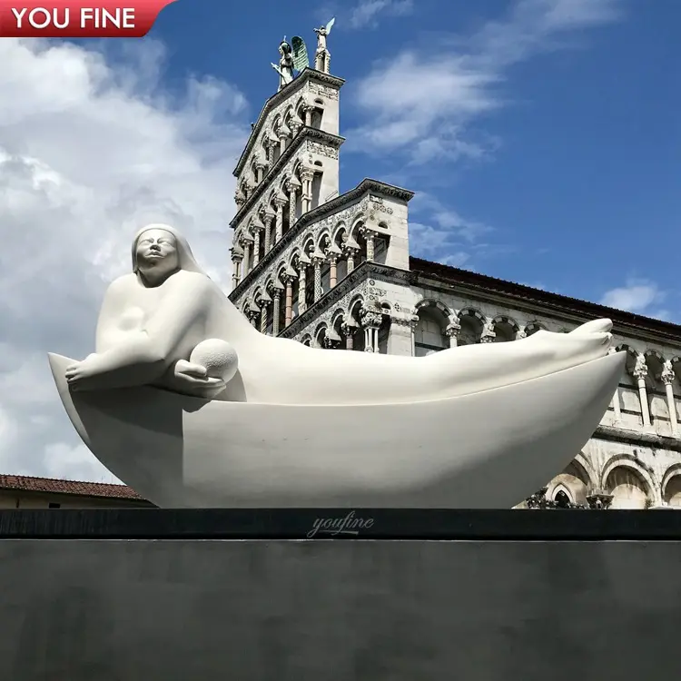 Personalizado tamanho de vida ao ar livre pedra abstrato a escultura de mármore nude feminina