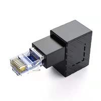 Adaptador de Red RJ45 Macho a Hembra de 90 Grados con Núcleo de Cobre, Acoplador de Cable, Convertidor de Señal de Computadora, Disponible en 4 Orientaciones