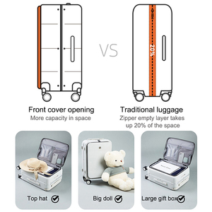 <span class=keywords><strong>Valise</strong></span> de voyage d'affaires Hanke rouge à ouverture latérale avec poignée large, en <span class=keywords><strong>polycarbonate</strong></span> et cadre en <span class=keywords><strong>aluminium</strong></span>, certifiée CE GRS, 20 et 24 pouces, bagages à main - Product Image 3
