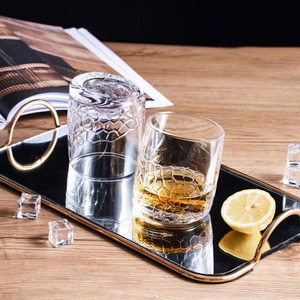 Wholesale Whiskey <strong>Glass</strong> Embossed Rock <strong>Glass</strong> Factory in Stock - Product Image 2