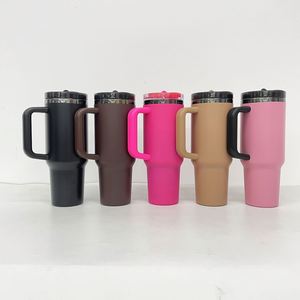 Mug de voyage en acier inoxydable noir de 40 oz avec logo personnalisé, anti-fuite, pour gravure au laser - Product Image 1