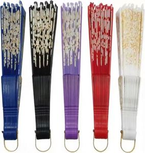 Éventail pliant chinois en plastique fait main pour mariages et bals de promo, nouveau style, motif dentelle, avec sac et support, idéal pour les cadeaux de mariage - Product Image 4