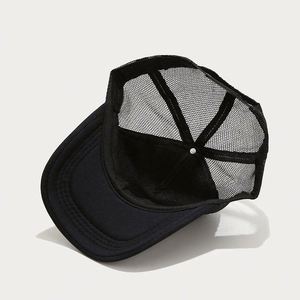 Casquette de baseball ajustable à 5 panneaux avec logo personnalisé, bicolore, en polyester, devant en mousse, dos en maille, casquette de sport vierge - Product Image 5