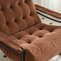 Nordischer Luxus Moderner Metall-Sessel Sofa Beistellstuhl Freizeit Wohnzimmer Schlafzimmer Gemütlicher Einzelner Samt-Loungesessel Kreatives Design