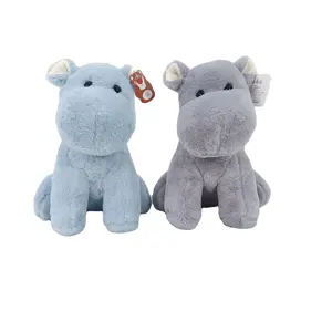 Factory Direct 23 cm Blue And Gray Baby Hippo Customized Plush Toys Stuffed Animal Toys