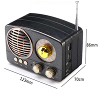 Meier M-161Bt M161bt Mini haut-parleur rétro nostalgique vintage antique portable en bois rechargeable radio FM AM SW avec lecteur USB